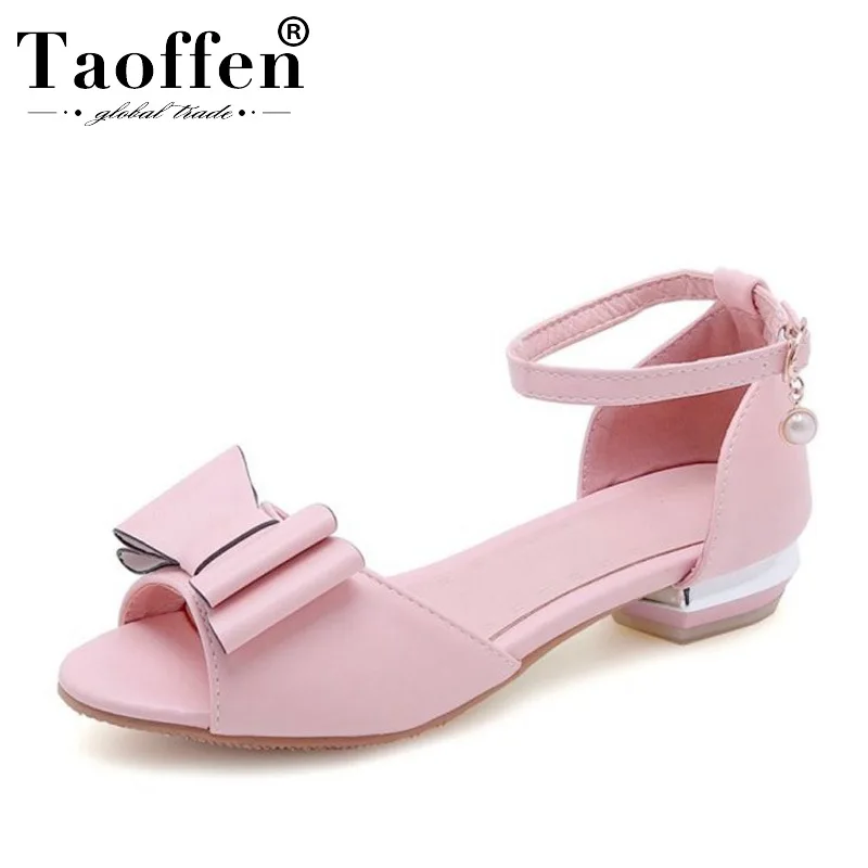 Женские Простые пляжные босоножки TAOFFEN сандалии карамельных цветов размеров 32-44