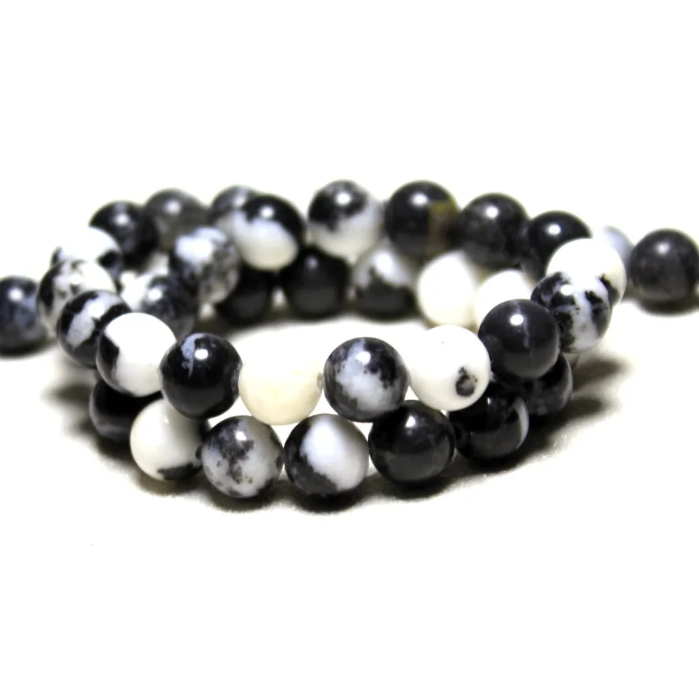 Бусины Из Натурального черно-белого камень &quotЗебра&quot AAA + для изготовления