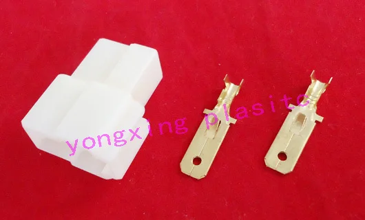 

10set/lot 6.3 male square inserted terminal with plastic DJ7021-6.3-11
