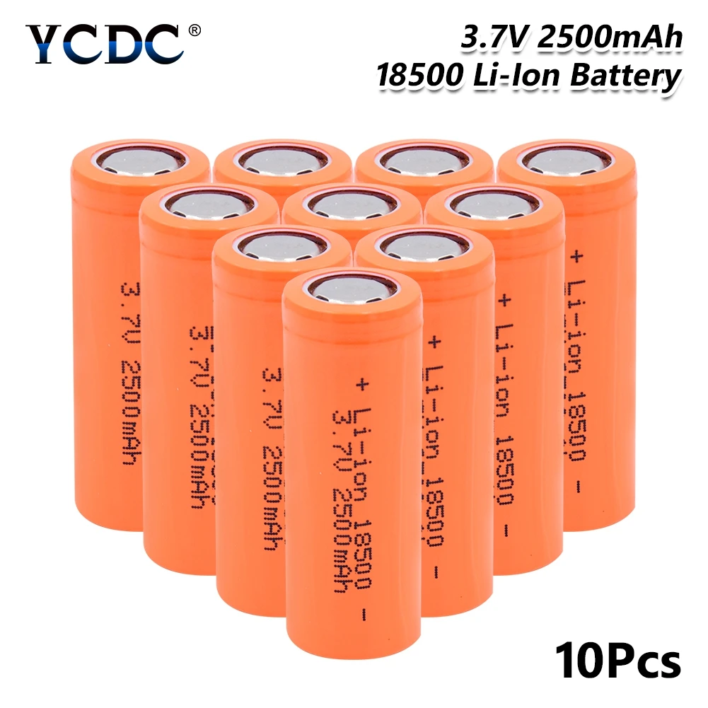 6/8/10 шт 3,7 V 18500 2500mAh литий-ионный батареи, Длительное Действие, 18500 Замена ячеек для резервного копирования Мощность для е-байка Радиоуправляемый игрушечный автомобиль