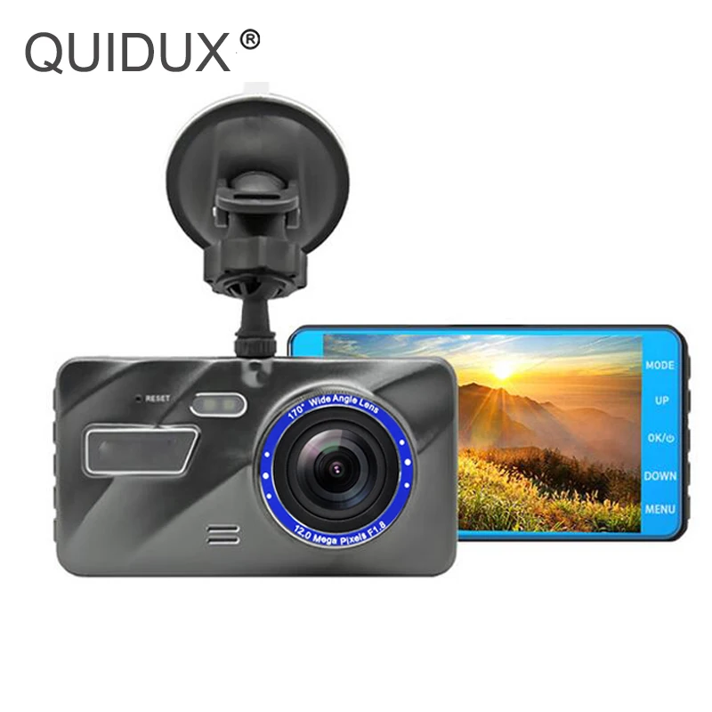 QUIDUX Автомобильный видеорегистратор 4 &quotips супер ночного видения ADAS 1296 P видео