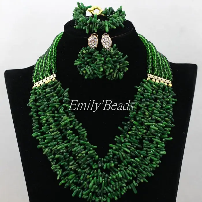 Набор свадебных украшений ожерелье из коралловых бусин в нигерийском стиле