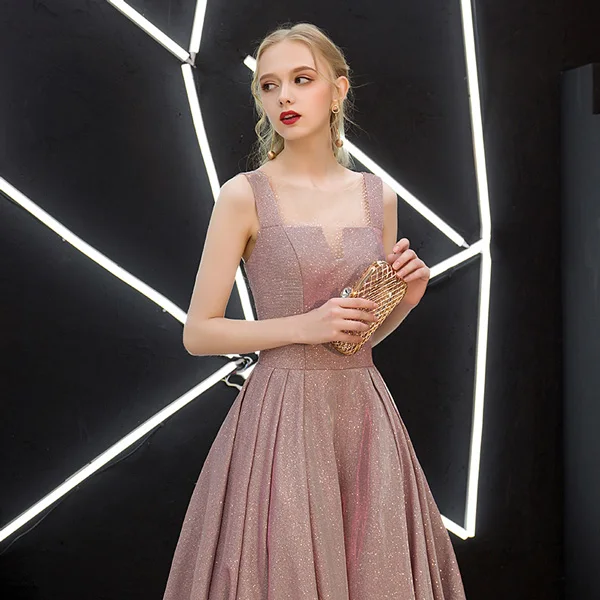 Розовый Suosikki Новое индивидуальное вечернее платье vestido de festa Сексуальное Черное длинное платье с блестками для выпускного вечера Формальное вечернее платье - Цвет: Розовый
