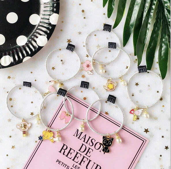 Korean children small fresh silver hair ties beads animal print pendant elastic bands flowers bow girl accessorie | Детская одежда и