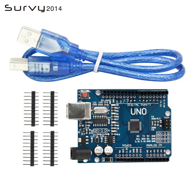 Высококачественный один Комплект UNO R3 MEGA328P для Arduino + USB кабель|Интегральные схемы|