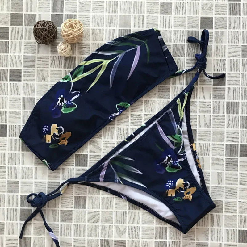 2017 завернутый грудь купальник бикини бразильское для женщин винтажный Ретро