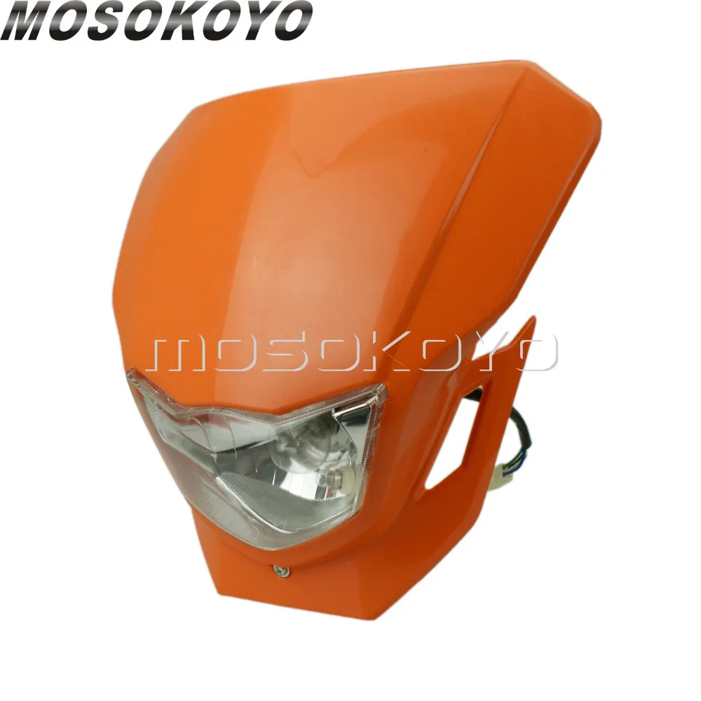 Orange Motocross Dirt Bike Headlight Fairing Universal For EXC SX SMR XCF EXCF EXCW XCFW 200/300/400 Enduro 12V 35W Headlamp |