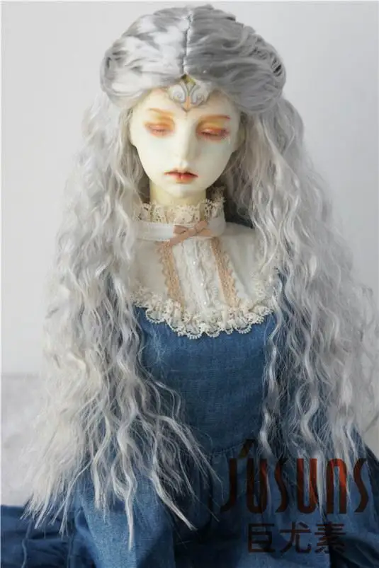 Jd361 1/3 длинные вьющиеся средняя часть BJD химическое мохер кукла парик 8-9 дюймов кукла парик распродажа