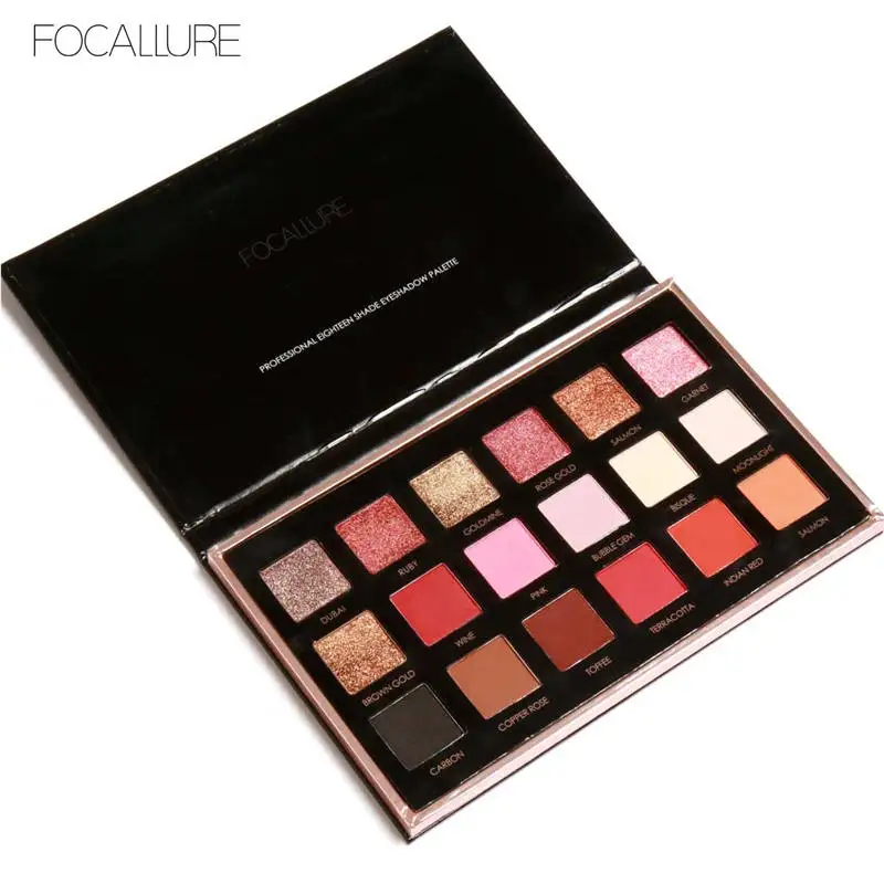 FOCALLURE 18 оттенков тени для век хайлайтер блеск и матовая пелетка теней глаз +