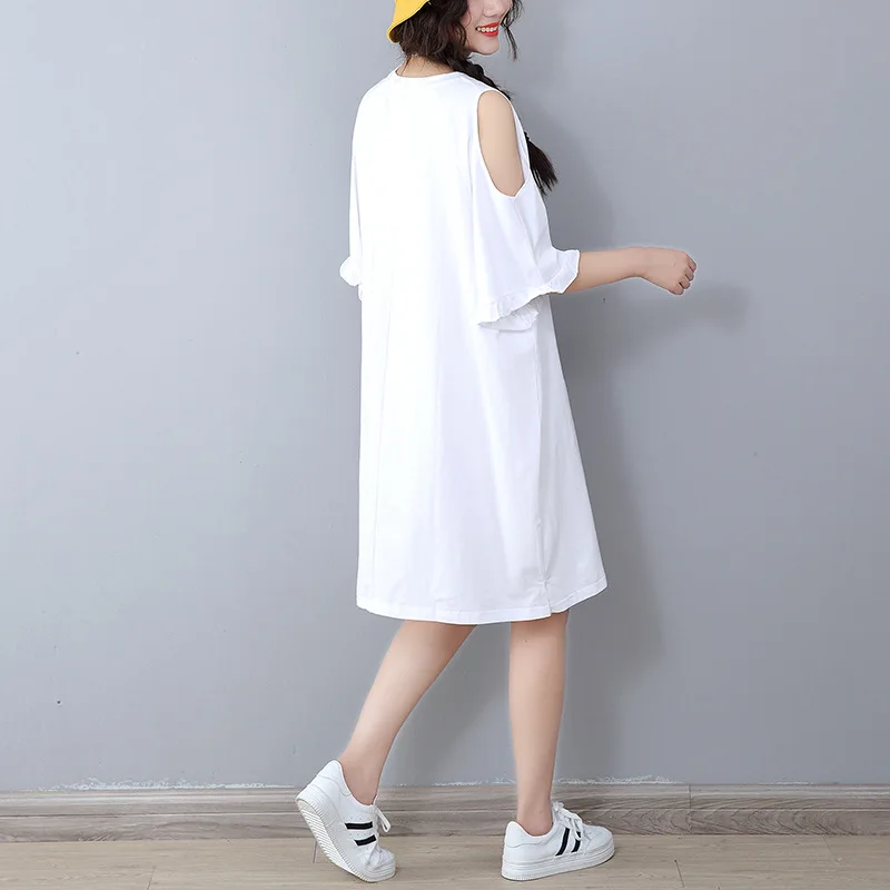 2019 Новое поступление летнее Хлопковое платье со свободной юбкой в Корейском