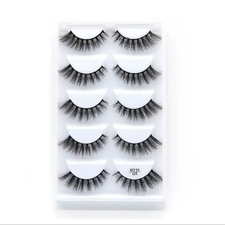 NEW 1/3/5 pairs Fake Mink Eyelashes 3D Natural False Eyelashes 3d Mink Lashes Soft Eyelash Extension Makeup Kit Cilios - Цвет: 08