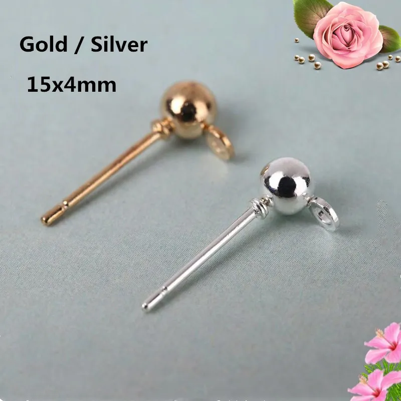 Серьги-гвоздики женские круглые металлические 500 шт. | Украшения и аксессуары