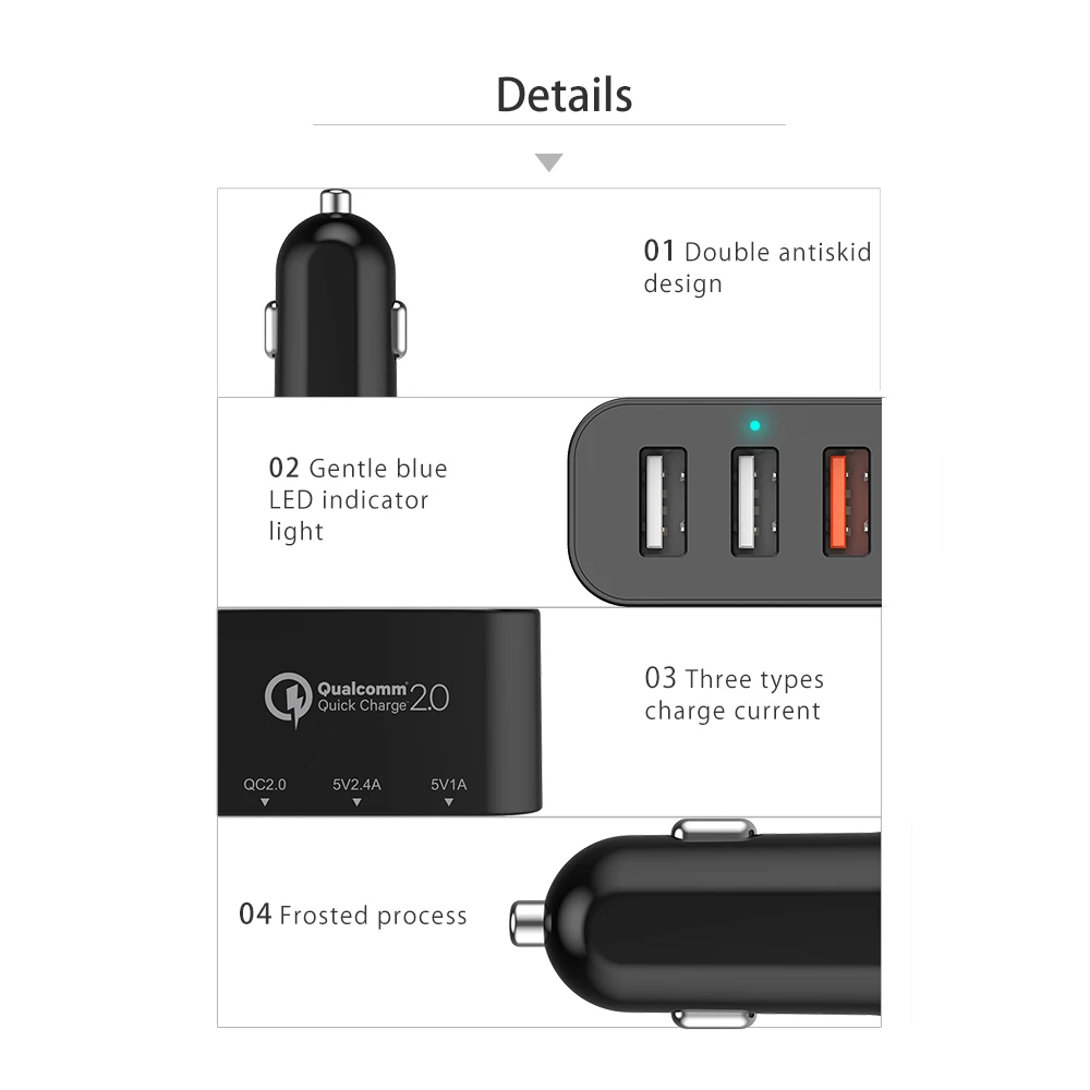 ORICO Quick Charge 2 0 Универсальное USB Автомобильное зарядное устройство 35 Вт для Xiaomi huawei