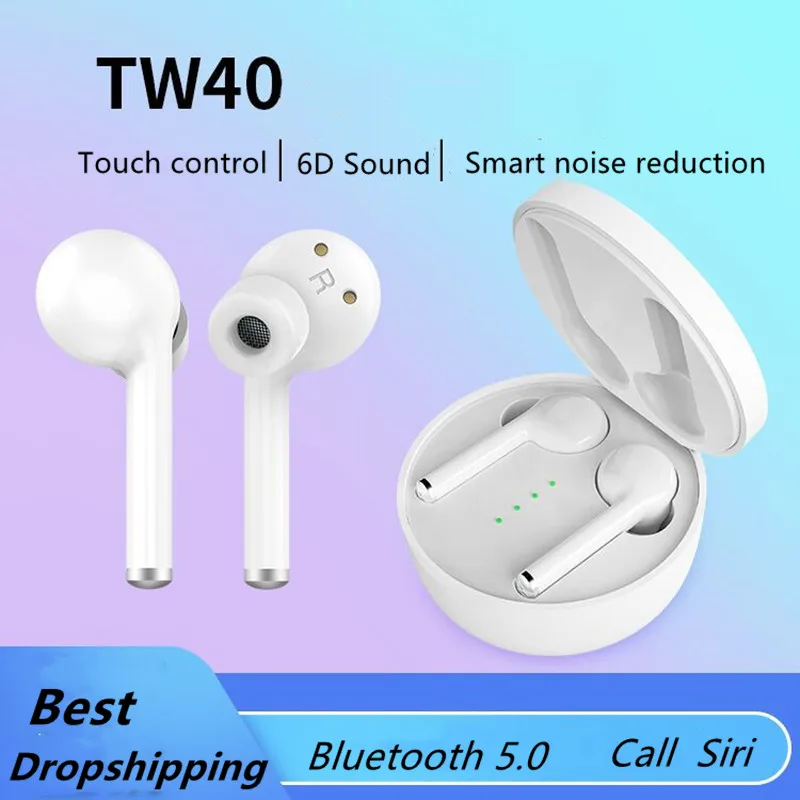 TWS TW40 беспроводные наушники Bluetooth 5 0 супер бас гарнитура умные шумоподавляющие