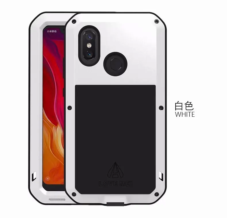 LOVEMEI чехол для Xiaomi mi 8 чехол алюминиевый металл+ стекло+ ТПУ чехол mi 8 роскошный противоударный защитный чехол