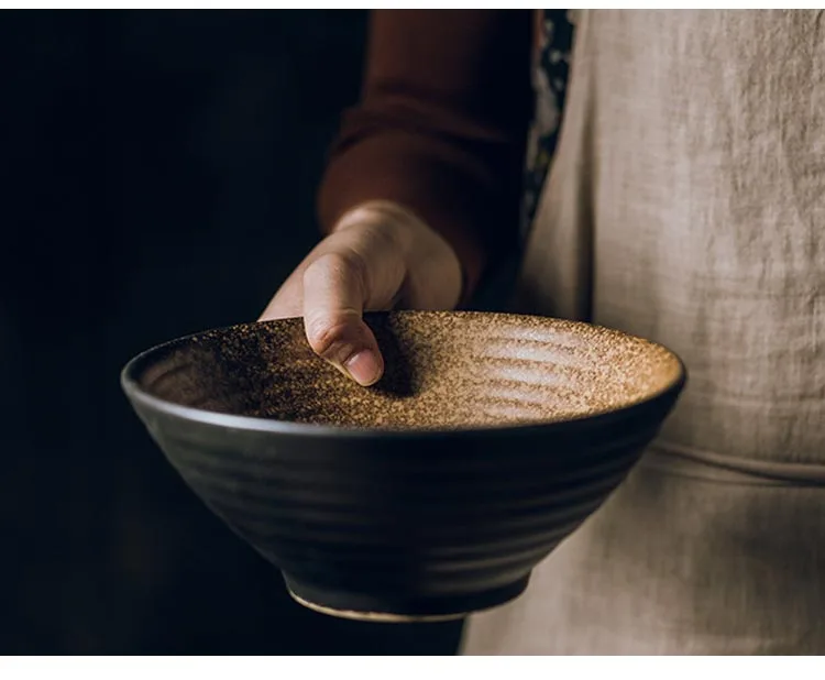 4,5/5,5/6,5/8/9 дюймов японский Керамика Bowl Ramen большая чаша говядина Лапша супа чашки, миски под рис салат контейнер Винтаж Кухня посуда