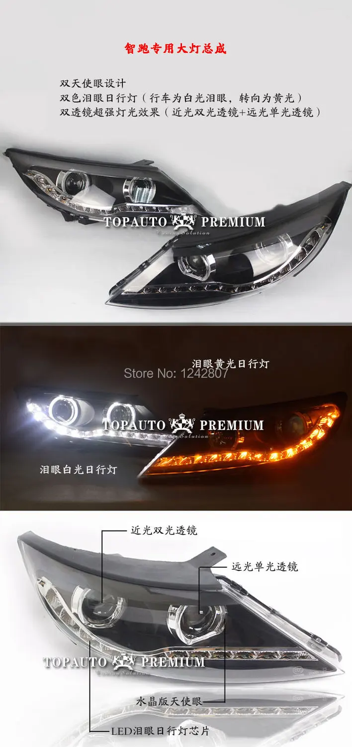 По EMS для KIA SPORTAGE R 2012-2013 V1 HID xenon светодиодный головной светильник/налобный светодиодный дневной светильник runnibg+ ангельские глазки halo