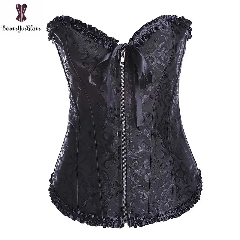 819 сексуальные корсеты для женщин размера плюс корсет на молнии спереди и бюстье
