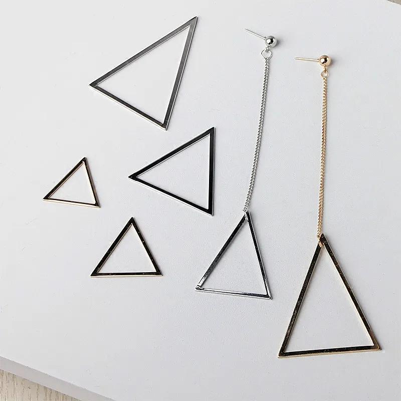 Новые корейские геометрические длинные треугольные серьги ручной работы