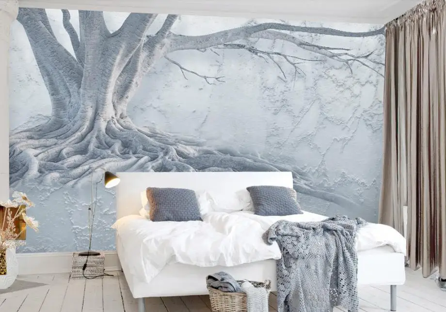 Роскошные тисненые 3d обои на заказ рельефные с корнями для гостиной фоновые