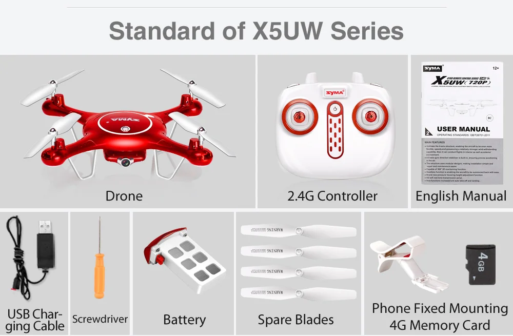 Syma Дрон X5UW новейший Летательный Аппарат с Wi-Fi Камерой HD 720 P с возможностью передачи видео в реальном времени FPV Quadcopter 2.4 Г 4CH RC Дрон вертолет Квадрокоптер