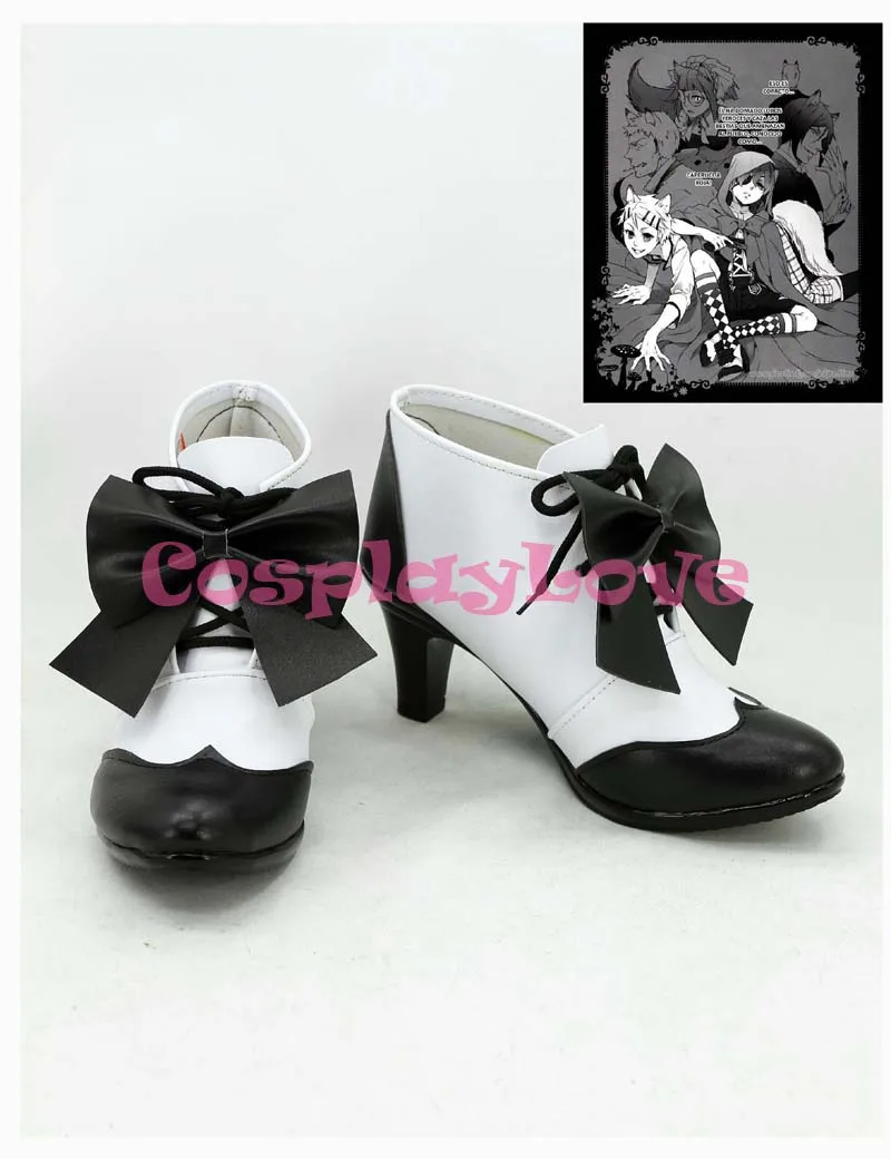 Изготовленные на заказ красные ботинки с капюшоном Reding Черный Батлер Kuroshitsuji Sky