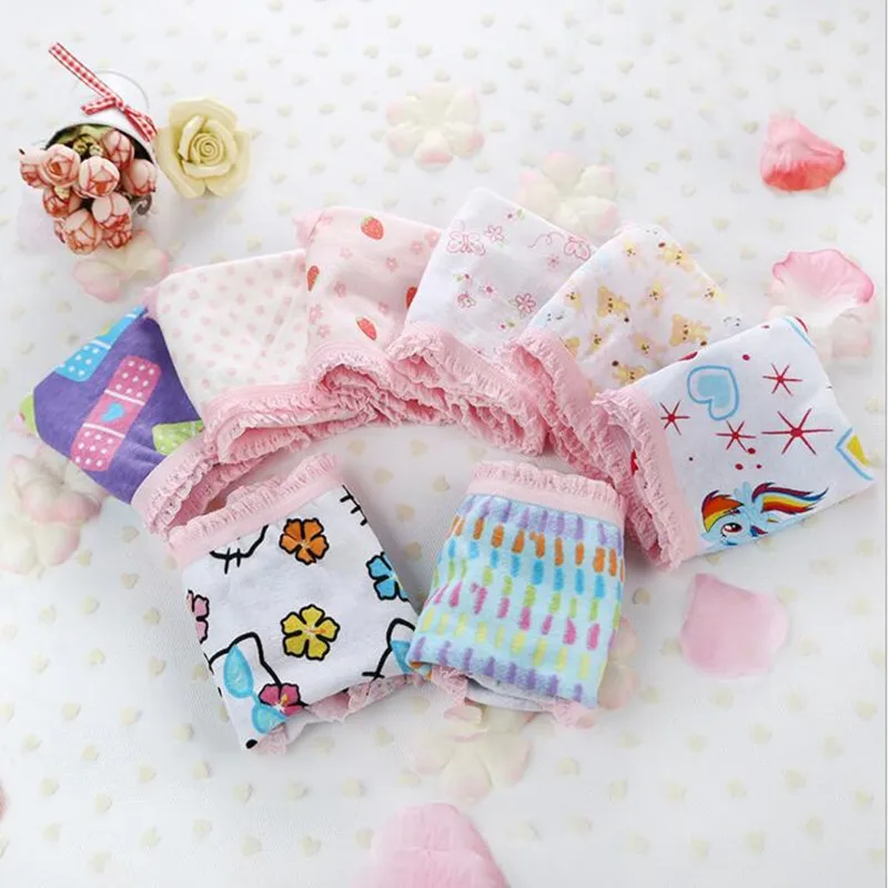 6 шт./лот новинка 2018 хлопковое детское нижнее белье для девочек трусики 1000 цветов