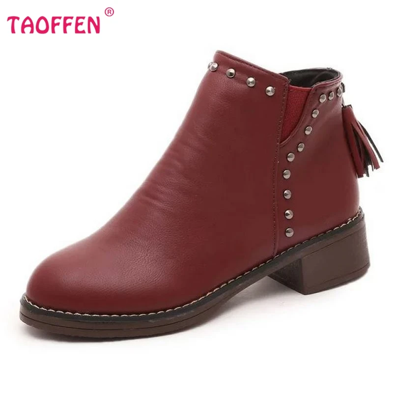 Высокое качество Женская обувь Осенние Ботинки Женщин Бренд Заклепки Женщина