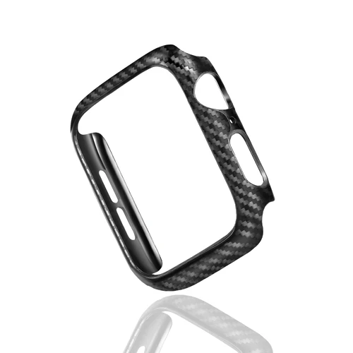 black Чехол из углеродного волокна для Apple Watch 5, 4, 44 мм, 40 мм, iWatch, ремешок 42 мм, 38 мм, защитный бампер, чехол для часов Apple Watch 3, 2, 1, аксессуары - Цвет ремешка: black