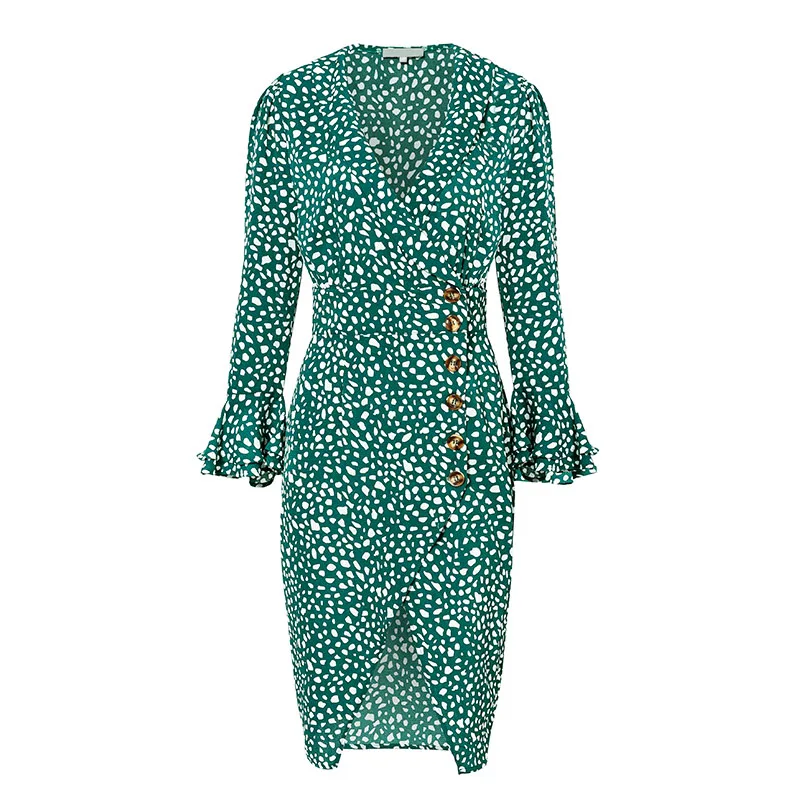 In X пляжное платье в горошек богемном стиле зеленое летнее накидка 2019 пляжная