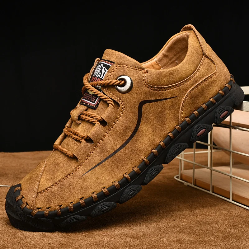 Mens Leather Shoes Vintage Casual 2019 New Arrival Handmade Men Drving Flats Male Footwear Men's Loafers | Обувь