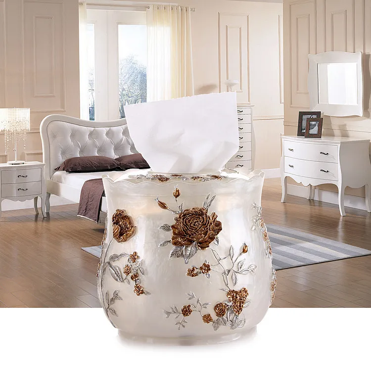 Коробка для пасторальная салфетка с цветами из смолы держатель бумажного