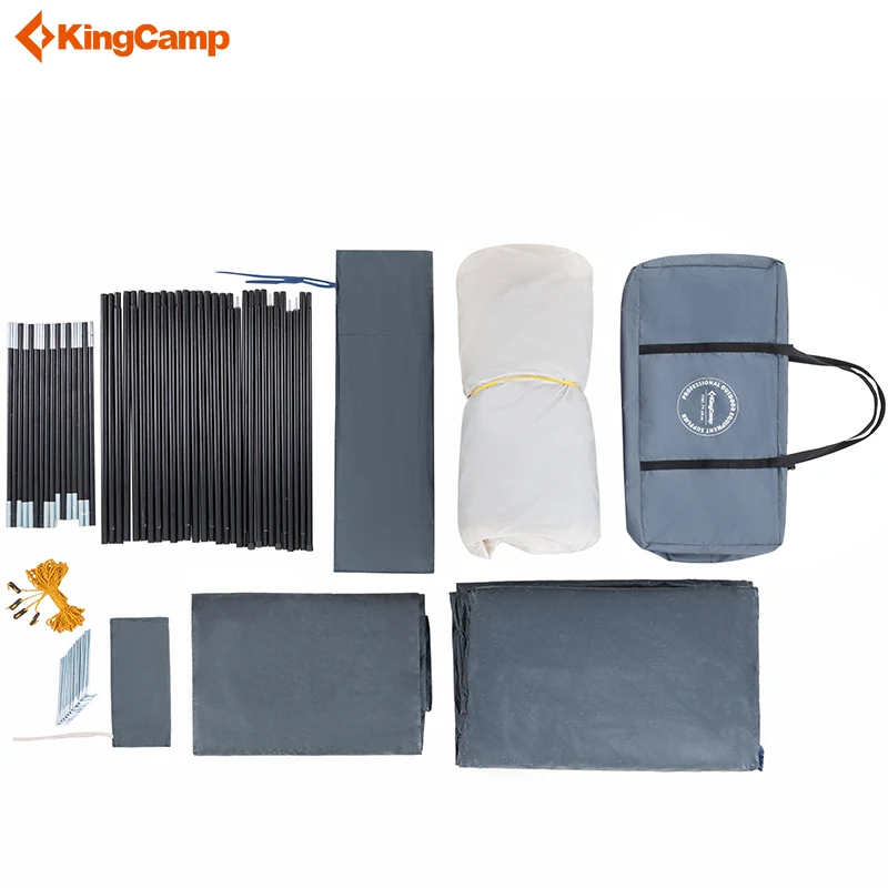 Kingcamp 5-6 человек большие пространства палатки Водонепроницаемый многоцелевой Открытый Кемпинг квадратный Внедорожник Палатка 3 сезона огнестойкая палатка