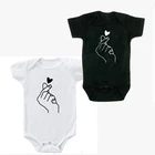 Shirerty летнее платье для новорожденных, для маленьких мальчиков и девочек, хлопковая футболка с короткими рукавами с принтом сердце жест Детские ползунки с рисунком, Детские комплекты комбинезонов
