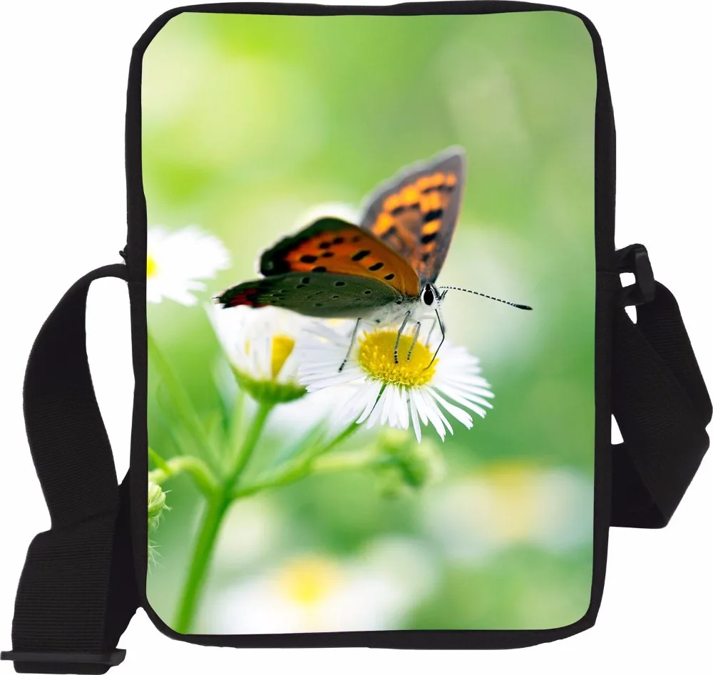 

Сумка-мессенджер детская с 3D-принтом бабочки, саквояж с животными для лошадей, зоопарков, детских садов