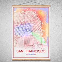 Абстрактным принтом изображение sanfrancisco карта мира Картина