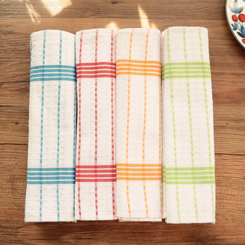 10 предметов хлопковые клетчатые плед Кухня салфетка Четыре цвета Полотенца