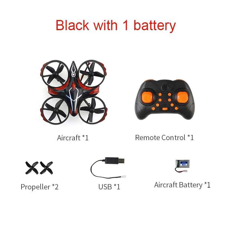 Black H56 1battery JJRC H36/H345/H56/H70/DHD D4/ZLX H238 2,4G 4CH 6 оси Безголовый режим мини Радиоуправляемый Дрон Квадрокоптер RTF игрушки для мальчиков подарок VS E016H SG106 - Цвет: Black H56 1battery