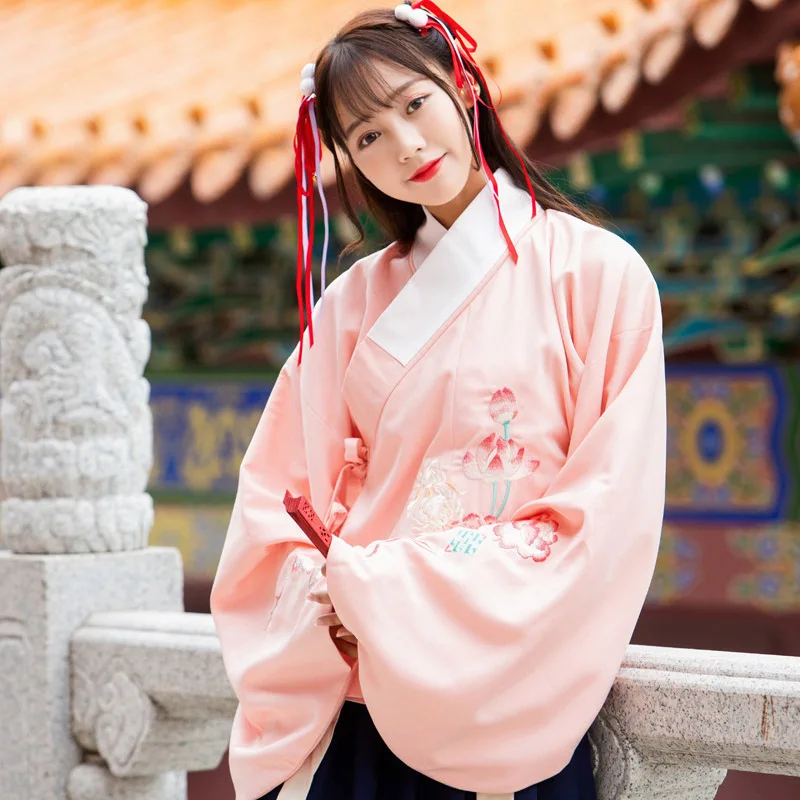 pink top Hanfu Китайский Костюм Древний китайский костюм розовый hanfu платье hanfu женское китайское свадебное платье - Цвет: pink top