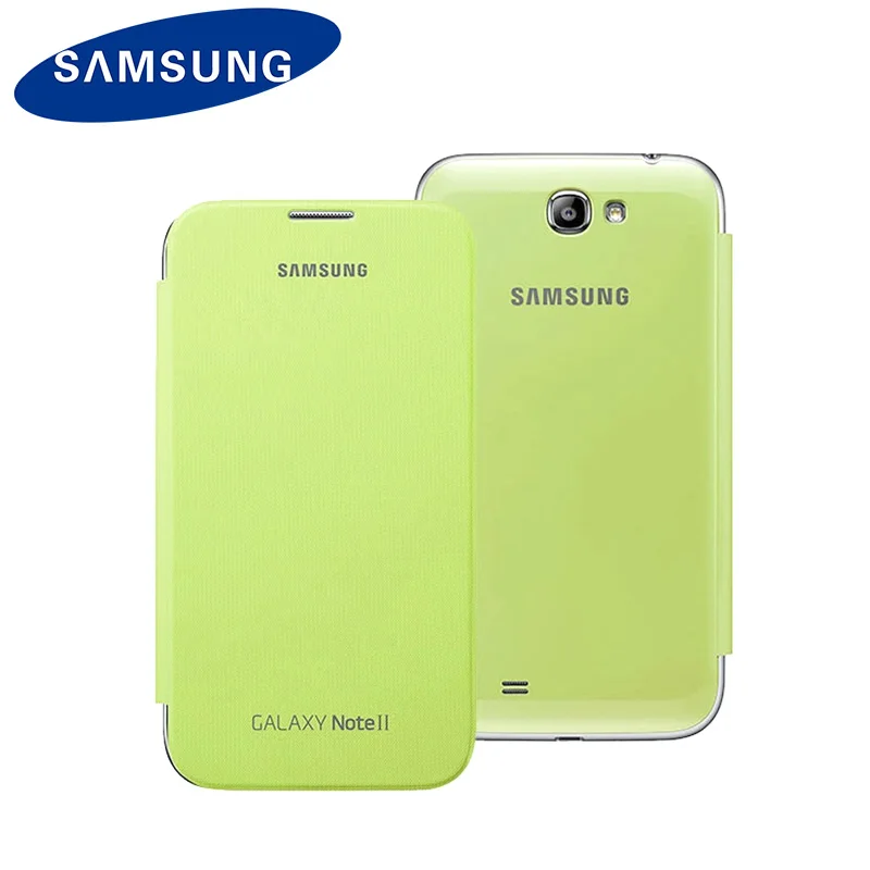 Оригинальный чехол samsung для Galaxy Note 2 N7100 флип из искусственной кожи матовый умный