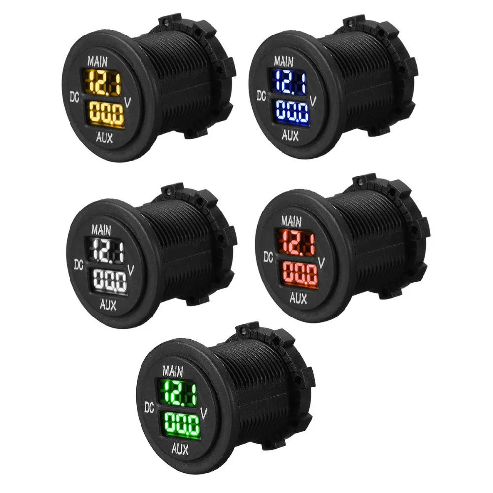 12V 24V AUX основной светодиодный цифровой двойной фотоаккумулятор панель