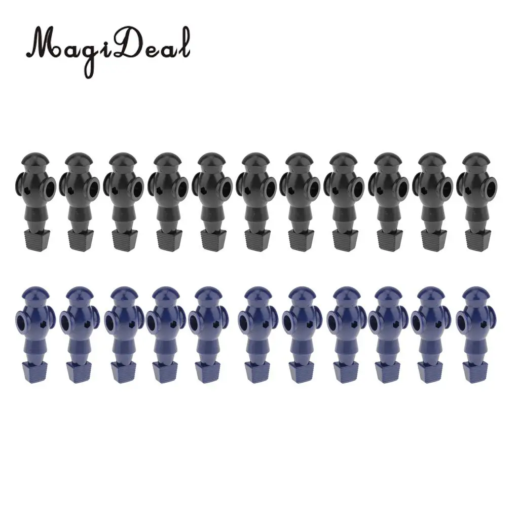 MagiDeal 22 Pieces 5/8' Foosball Man Table Soccer Player Replacement Black + Blue
