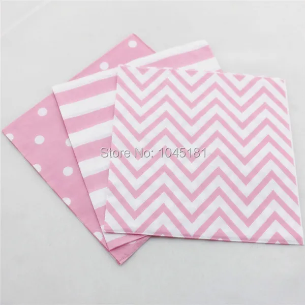 

Decorative Paper Napkins, Chevron Striped Dot Design Vintage Luncheo Bandana Napkins Serviettes for Wedding, Dinner Tea Party
