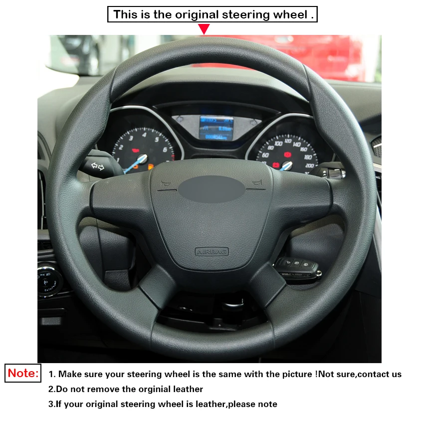 LQTENLEO черный натуральная кожа Замша Чехол рулевого колеса автомобиля для Ford Focus 3 2011- KUGA Escape 2013- C-MAX 2011