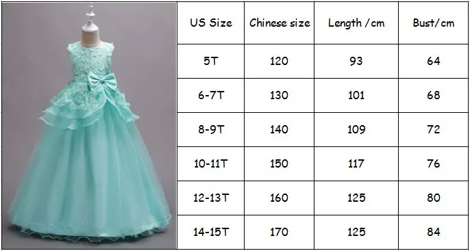 Платье для девочек с цветочной аппликацией торжественные Детские Свадебные