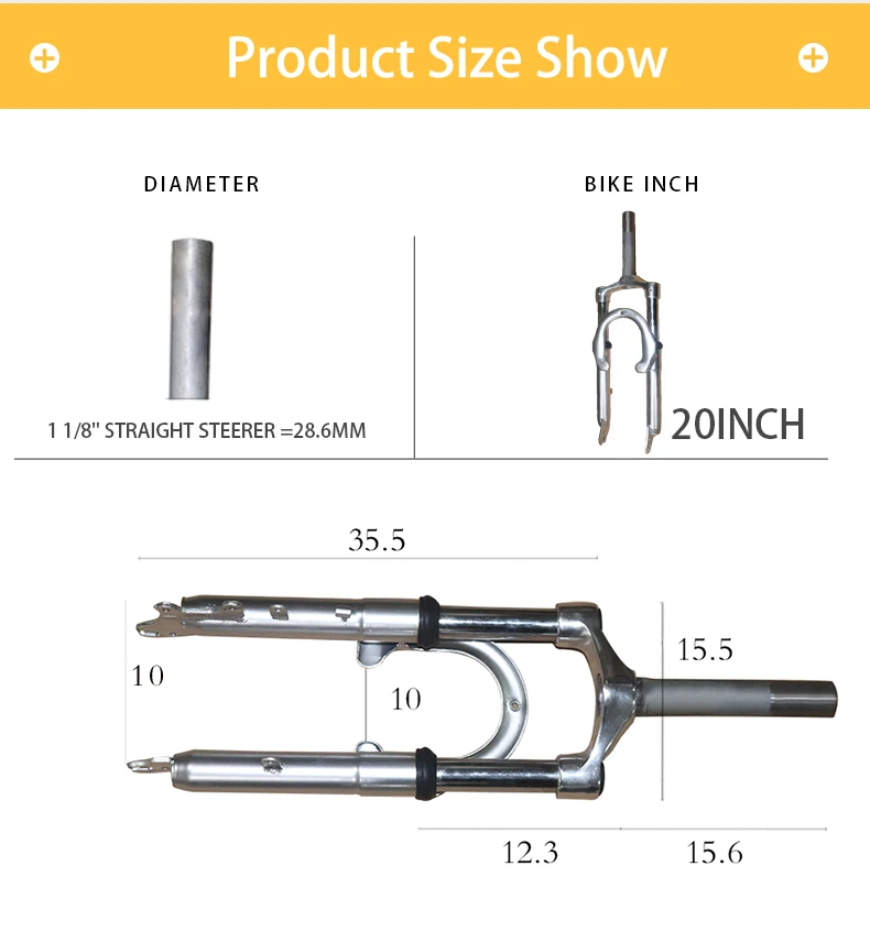 20 inch Aluminium Alloy Bicycle Front Fork Shock Absorption Suspension Air Damping Front Fork for Mountain Bike MTB Accessories