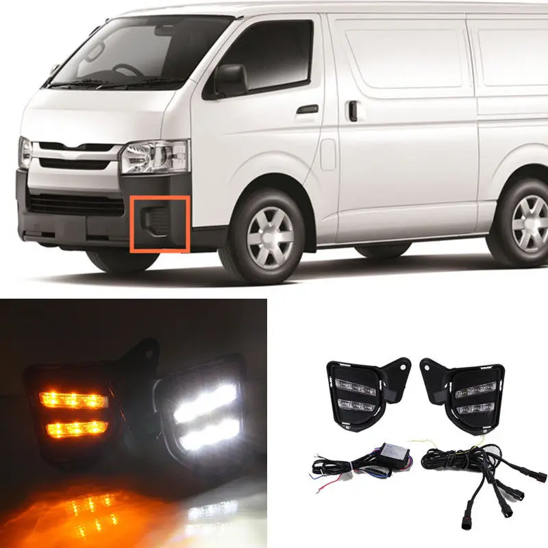 Автомобильный DRL светодиодный светильник дневного света для Toyota Hiace 2014 2015 2016