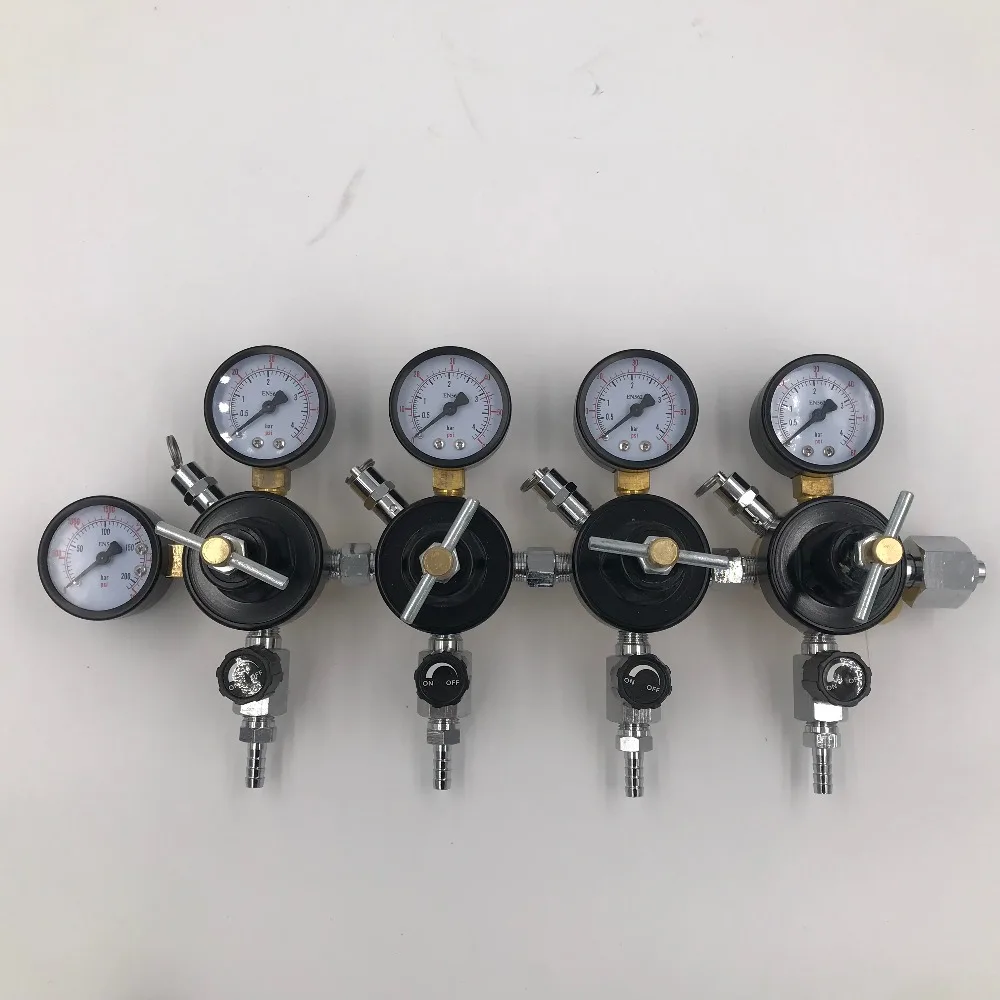 Четыре CO2 датчик регулятора с Checkvalves, доморощенного CO2 регулятор, 0~ 2000psi, 0~ 60psi, CGA320