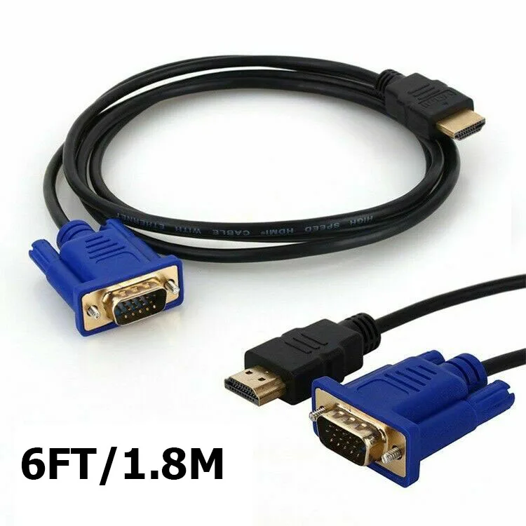 HDMI Золотой папа к VGA HD-15 15Pin конвертер адаптер кабель 6 футов 1 8 м 1080P | Электроника