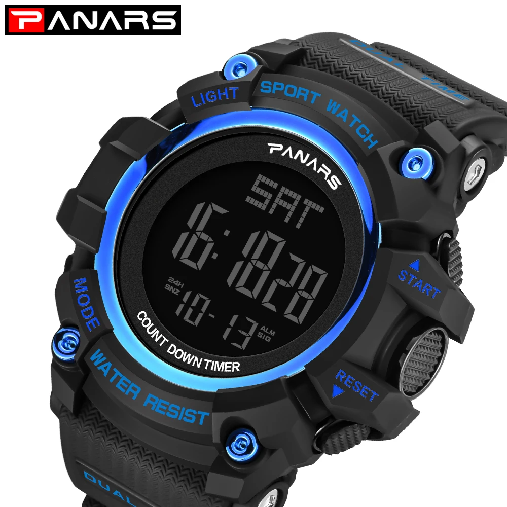 PANARS Спорт Digitale Horloge Mannen Duiken Waterbestendig Chrono Polshorloge Mannelijke сигнализации Horloges таймер